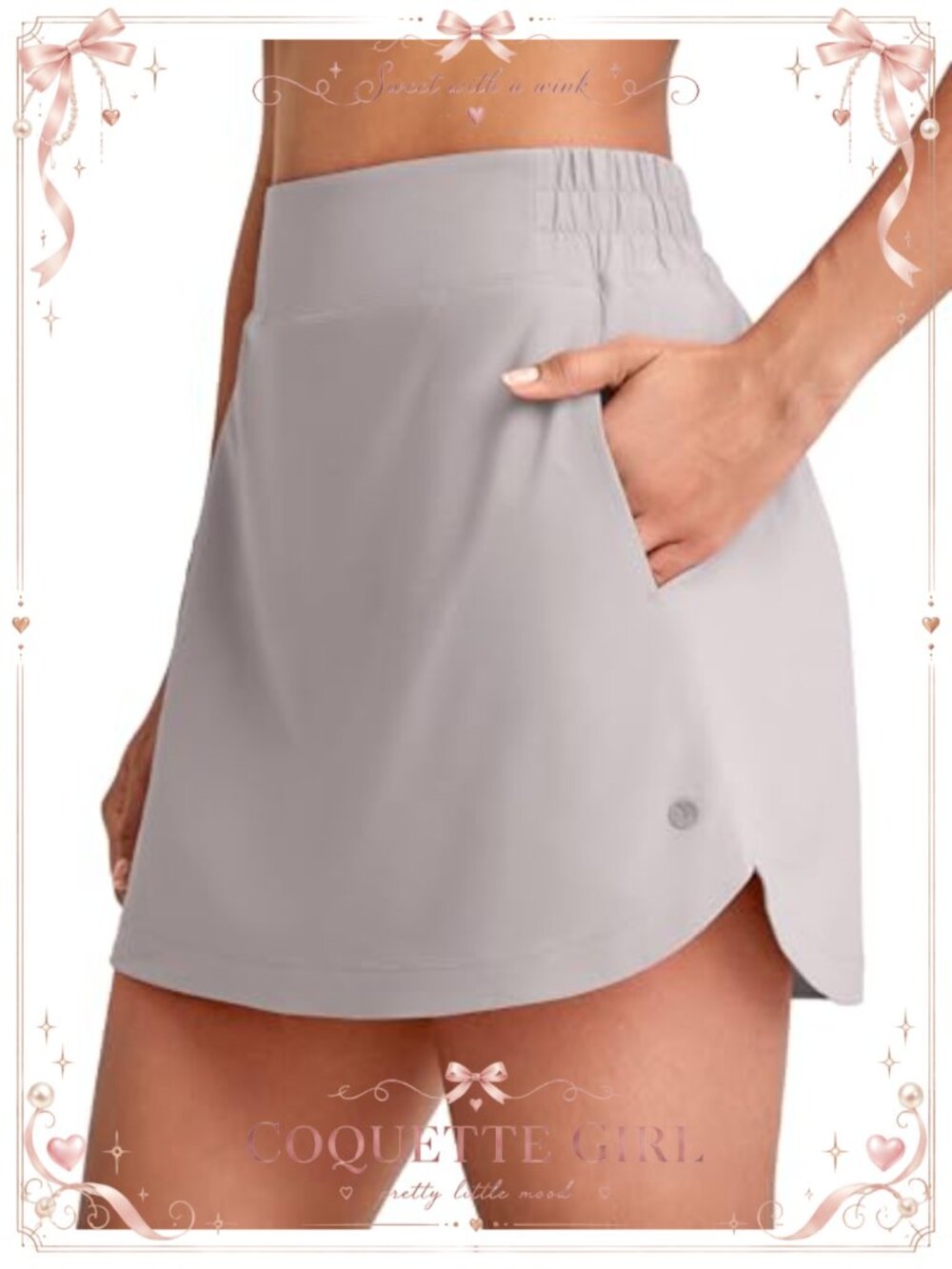 G4Free A-Line Golf Skort Built-in Shorts 4 Pockets Tennis Skirt